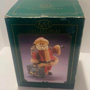 KSA Collectibles Christmas Santa Homeward Bound Figurine 10" with Box